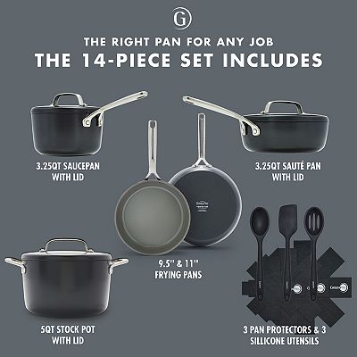 GreenPan GP5 Hard-Anodized Aluminum Healthy Ceramic Nonstick 14-pc