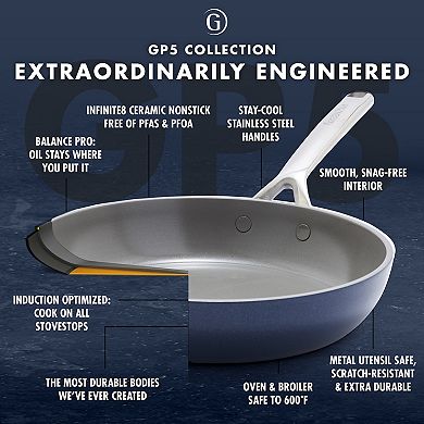 GreenPan GP5 Hard-Anodized Aluminum Healthy Ceramic Nonstick 9.5-in. & 11-in. 2-pc. Frying Pan Skillet Set