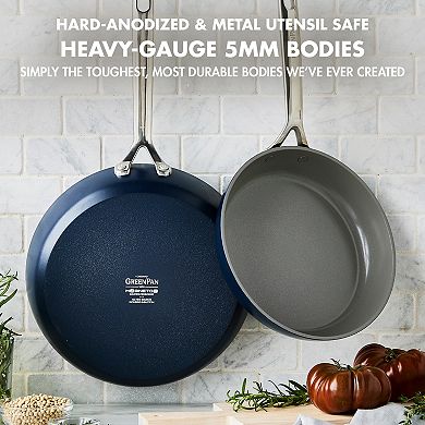 GreenPan GP5 Hard-Anodized Aluminum Healthy Ceramic Nonstick 9.5-in. & 11-in. 2-pc. Frying Pan Skillet Set