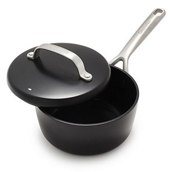 GreenPan GP5 Hard-Anodized Aluminum Advanced Healthy Ceramic Nonstick, 2-qt Saucepan Pot with Insulated Lid