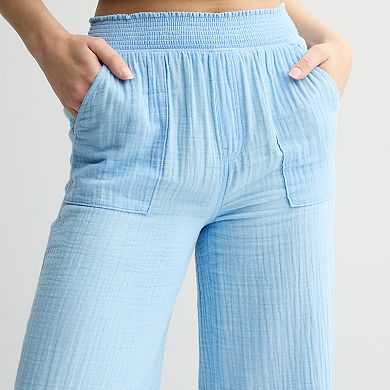 Juniors' SO® High-Rise Double Gauze Pants