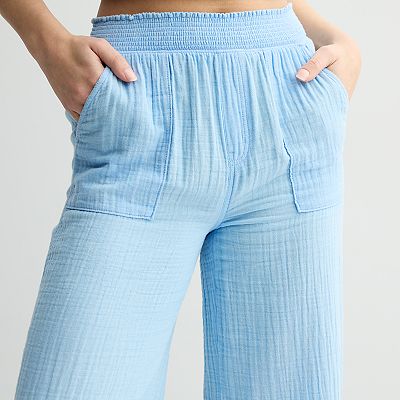 Juniors' SO® High-Rise Double Gauze Pants