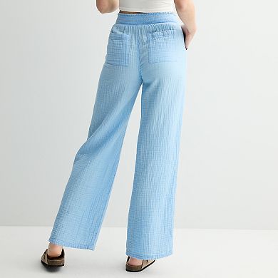 Juniors' SO® High-Rise Double Gauze Pants
