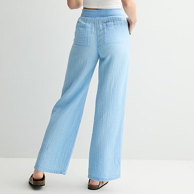 Juniors' SO® High-Rise Double Gauze Pants