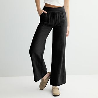 Juniors' SO® High-Rise Double Gauze Pants