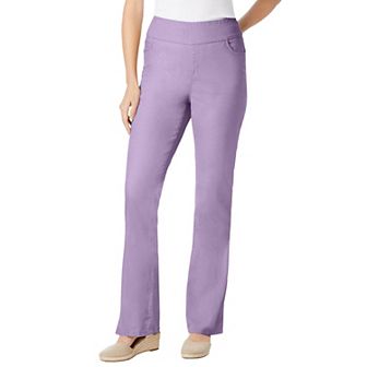 Woman Within Plus Size Petite Pull-On Bootcut Gap-Free Stretch Denim Jeans