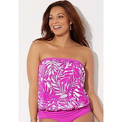 Swimsuits for All Women's Bandeau Blouson Tankini Top