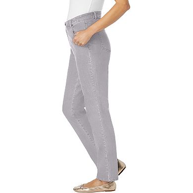 Woman Within Plus Size Petite Stretch Denim 5-Pocket Straight-Leg Jeans