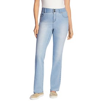 Woman Within Plus Size Petite Stretch Built-In Slimming Panel Bootcut Jeans