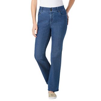Woman Within Plus Size Petite Secret Solutions; Tummy Smoothing Bootcut Stretch Denim Jeans