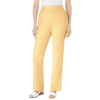 Woman Within Plus Size Straight Leg Linen Pant