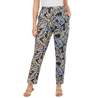 Woman Within Plus Size Straight Leg Linen Pant