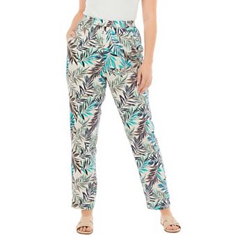 Woman Within Plus Size Straight Leg Linen Pant