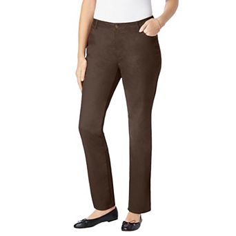 Woman Within Plus Size Petite Straight-Leg Stretch Comfort Denim Five-Pocket Jeans