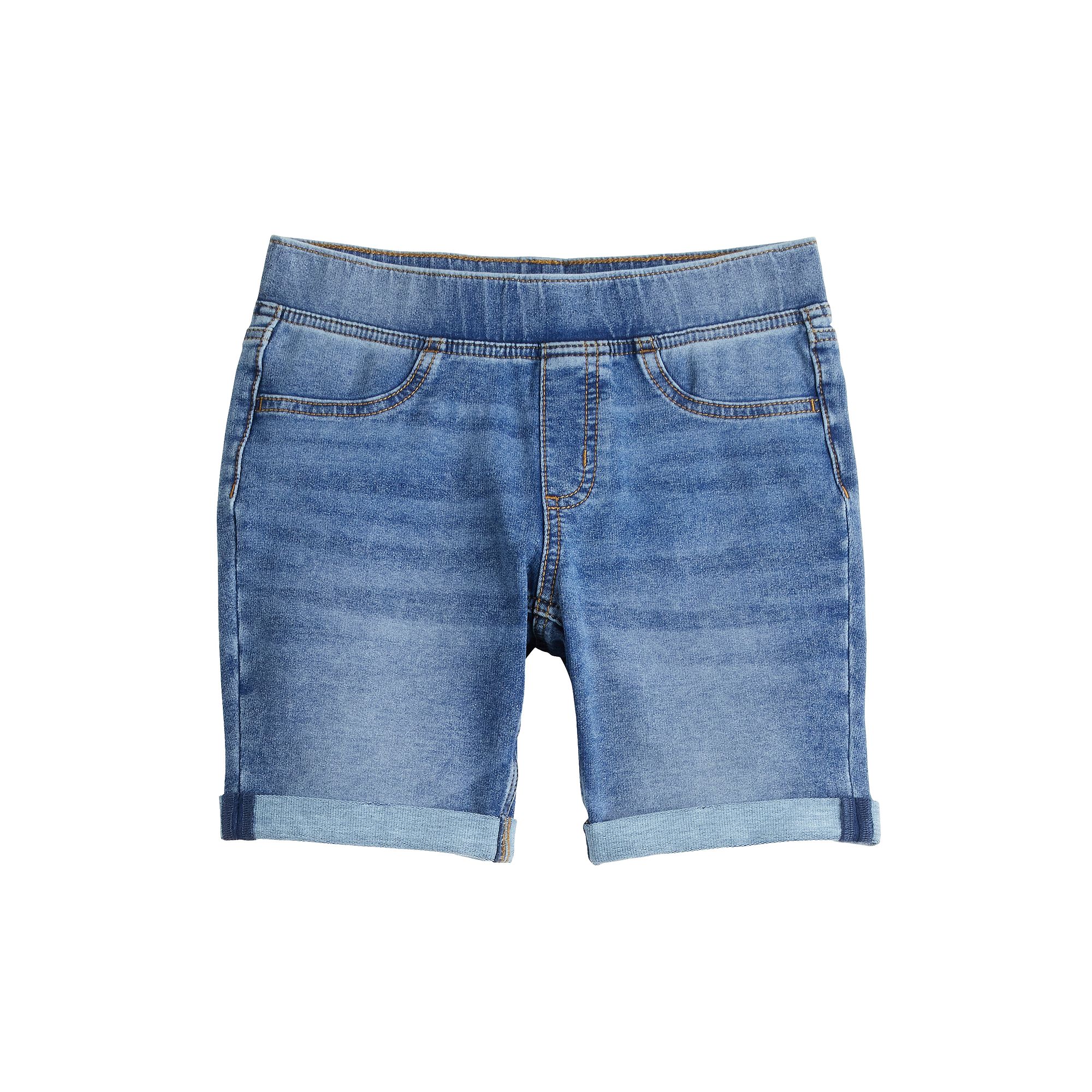 Girls 6-20 SO® Mid-Rise Pull-On Denim Bermuda Shorts in Regular & Plus Siz