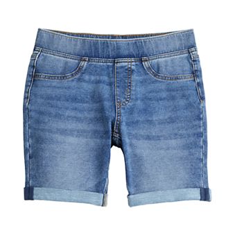 Girls 6-20 SO® Mid-Rise Pull-On Denim Bermuda Shorts in Regular & Plus Size