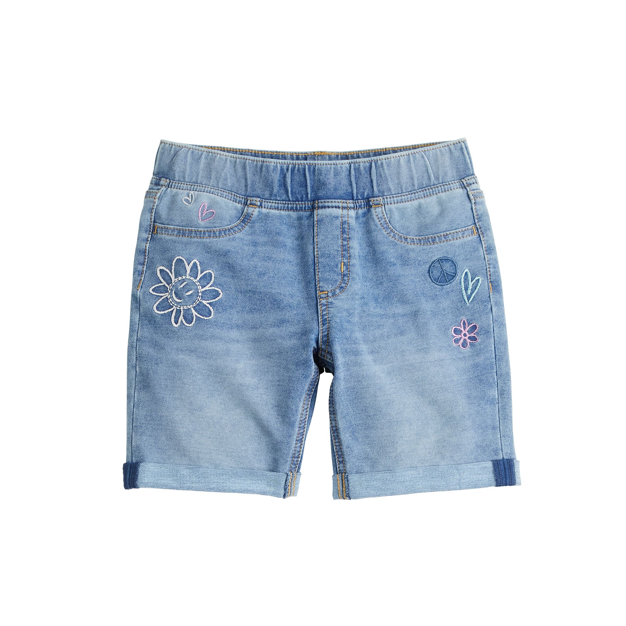 Girls 6-20 SO® Mid-Rise Pull-On Denim Bermuda Shorts in Regular & Plus Siz