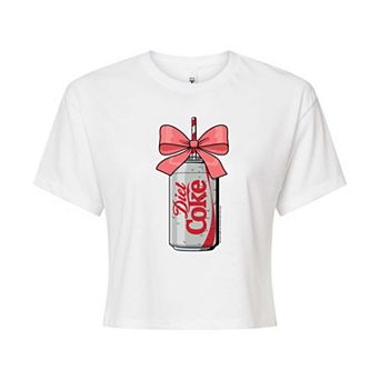 Juniors' Diet Coke Can Bow Cropped Tee