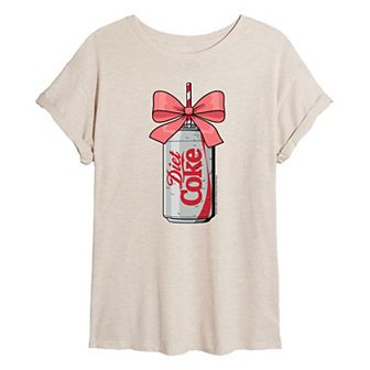Juniors' Diet Coke Can Bow Oversized Tee