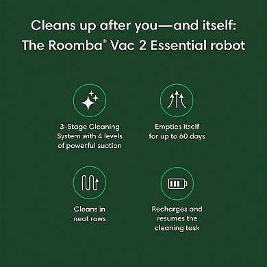 iRobot® Roomba® Vacuum 2 Essential Robotic Vaccum + AutoEmpty dock (Q052020)