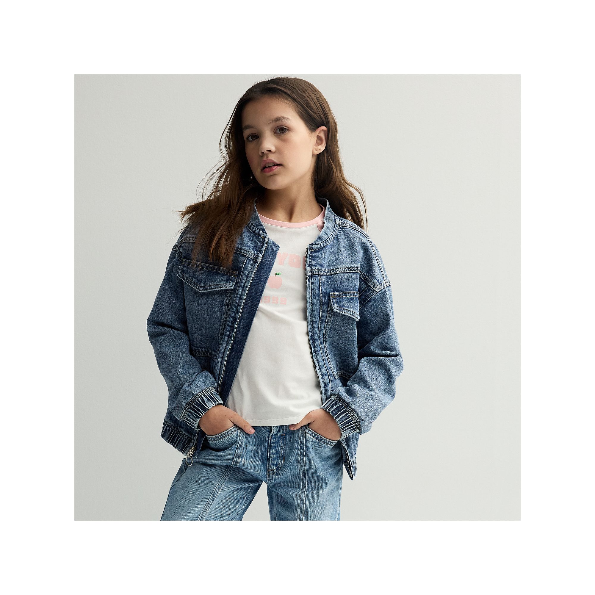 Girls 6-20 SO® Denim Bomber Jacket in Regular & Plus Size, Girls, Size: L