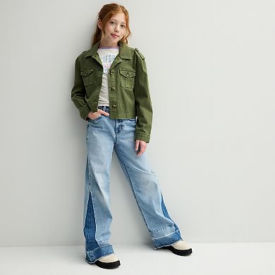Girls 6-20 SO® High Rise Two Tone Denim Wide Leg Jeans in Regular & Plus Sizes