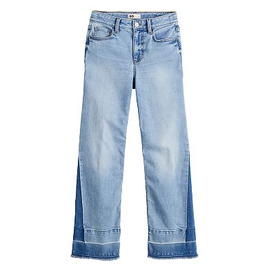 Girls 6-20 SO® High Rise Two Tone Denim Wide Leg Jeans in Regular & Plus Sizes