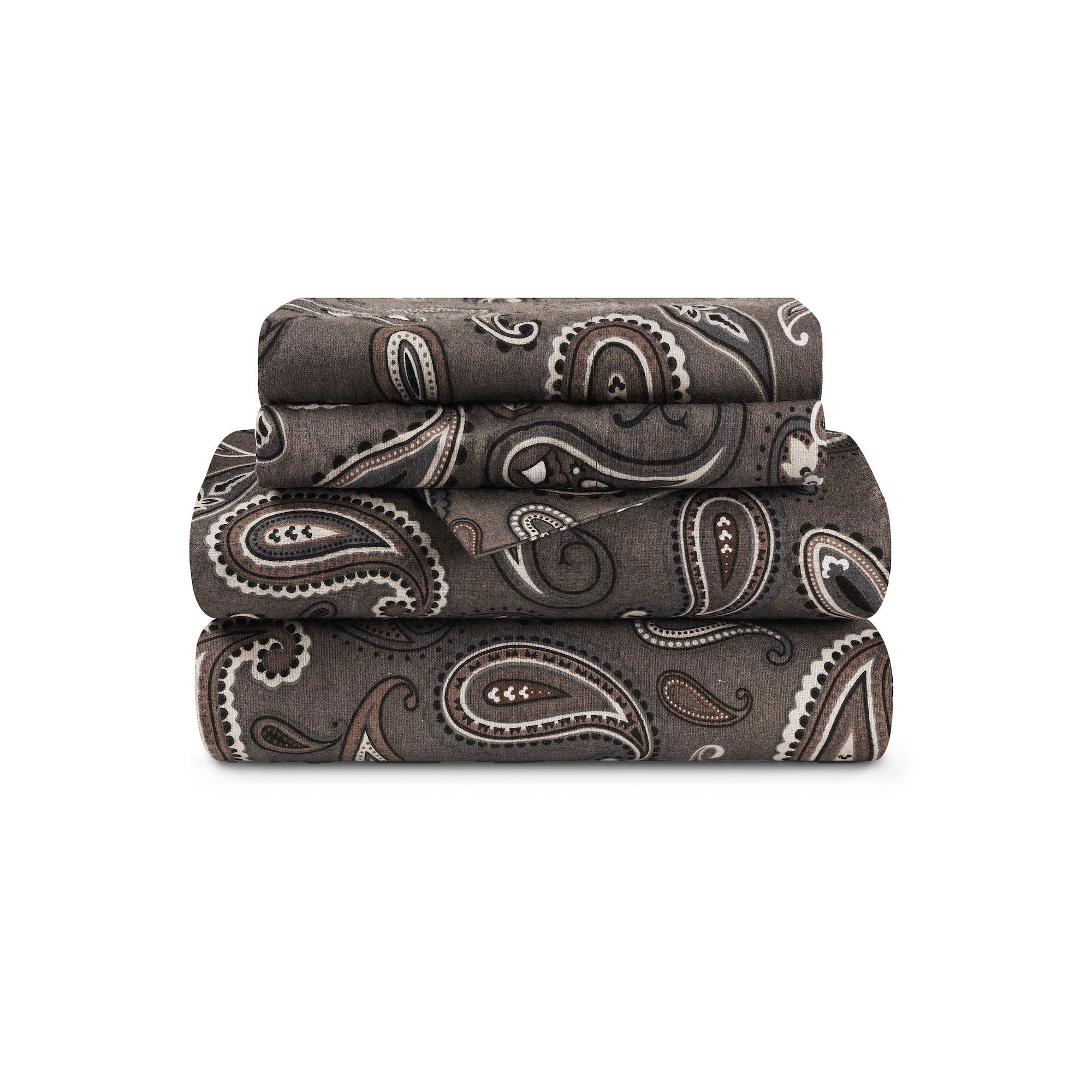 SUPERIOR Flannel Cotton Deep Pocket Sheet Set, Grey