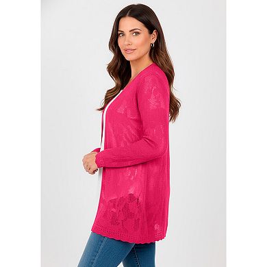 Catherines Women's Plus Size Pointelle Cardigan