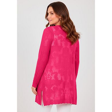 Catherines Women's Plus Size Pointelle Cardigan