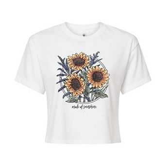 Juniors' Made Of Sunshine Cropped Tee