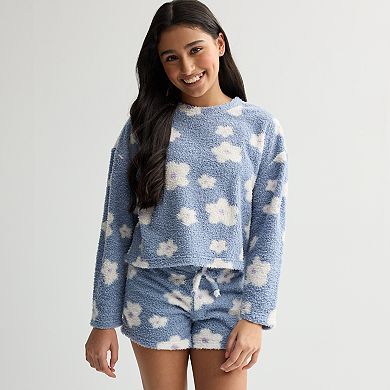 Girls 7-16 Limited Too 2-pc. Cloud Long Sleeve Pajama Top & Pajama Shorts Set