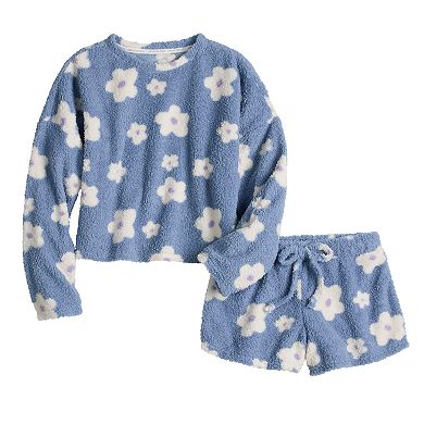 Girls 7-16 Limited Too 2-pc. Cloud Long Sleeve Pajama Top & Pajama Shorts Set