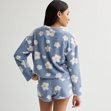 Girls 7-16 Limited Too 2-pc. Cloud Long Sleeve Pajama Top & Pajama Shorts Set