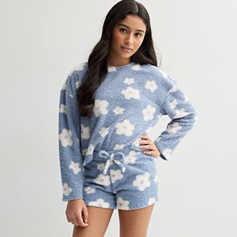 Girls 7-16 Limited Too 2 pc Cloud Long Sleeve Pajama Top & Pajama Shorts Set