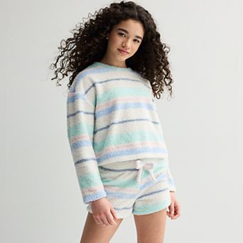 Girls 7-16 Limited Too 2 pc Cloud Long Sleeve Pajama Top & Pajama Shorts Set