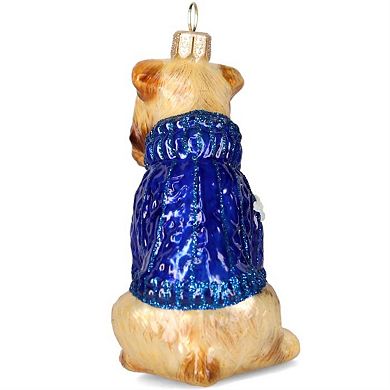 Joy To The World Soft Coated Wheaten In Reindeer Sweater Polish Glass Ornament