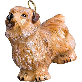 Joy To The World British Norfolk Terrier Polish Glass Christmas Ornament Dog Tree Decoration