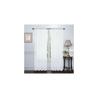 Goodgram 2 pc White Basic Rod Pocket Sheer Voile Window Curtain Panels - 84 in Long