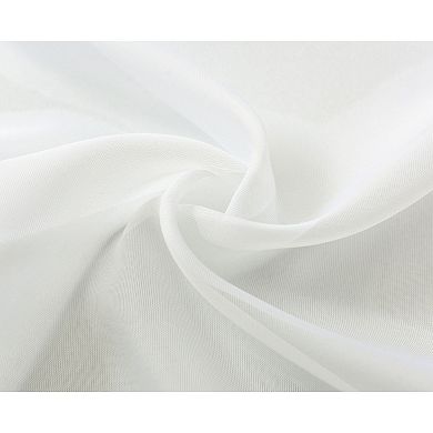 Goodgram 2 Piece White Basic Rod Pocket Sheer Voile Window Curtain Panels - 84 In. Long