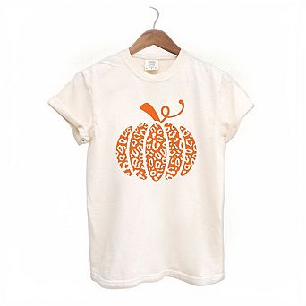 Orange Leopard Pumpkin Garment Dyed Tees