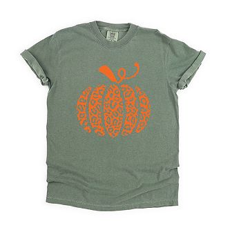 Orange Leopard Pumpkin Garment Dyed Tees