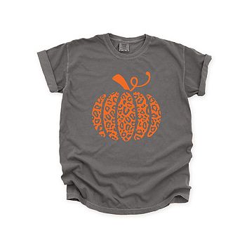 Orange Leopard Pumpkin Garment Dyed Tees