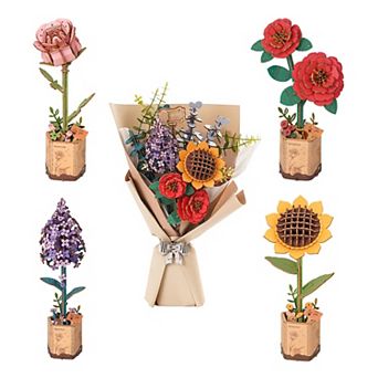 Diy 3d Wood Puzzle 4 Pack Flower Bouquet