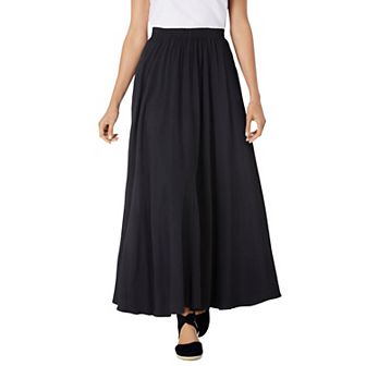 Woman Within Plus Size Pull-On Elastic Waist Soft Maxi Skirt