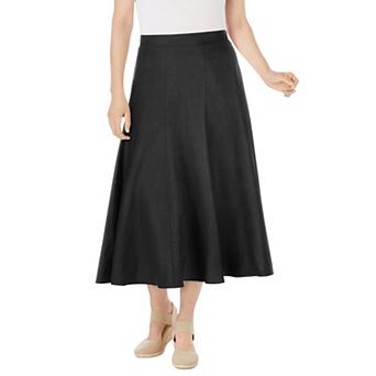 Woman Within Plus Size Linen-Blend Skirt