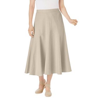 Woman Within Plus Size Linen-Blend Skirt