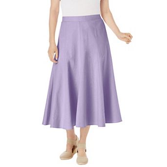 Woman Within Plus Size Petite Linen-Blend Skirt