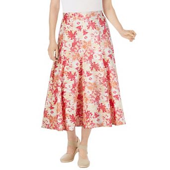 Woman Within Plus Size Linen-Blend Skirt