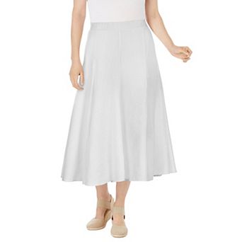 Woman Within Plus Size Linen-Blend Skirt